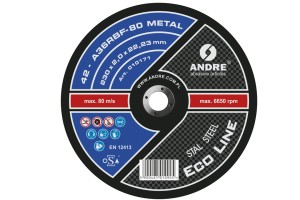 Ściernica z obniżonym środkiem do przecinania ECO-LINE, typ 42 - 230MM x 2MM x 22,2MM - ANDRE (010171)