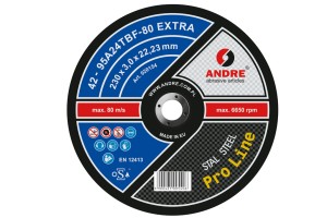 Ściernica z obniżonym środkiem do przecinania PRO-LINE, wersja EXTRA, typ 42 - 230MM x 3MM x 22,2MM 95A 24T - ANDRE (020154)