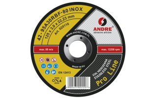 Ściernica z obniżonym środkiem do przecinania PRO-LINE, wersja INOX, typ 42 - 125MM x 3MM x 22,2MM 95A 46R - ANDRE (020110)