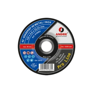Ściernica z obniżonym środkiem do przecinania PRO-LINE, wersja METAL+INOX, typ 42 - 125MM x 0,8MM x 22,2MM 95A 80R - ANDRE (010003)