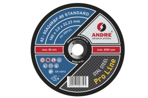 Ściernica z obniżonym środkiem do przecinania PRO-LINE, wersja STANDARD, typ 42 - 180MM x 3MM x 22,2MM 95A 24R - ANDRE (020131)