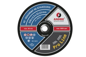 Ściernica z obniżonym środkiem do przecinania PRO-LINE, wersja STANDARD, typ 42 - 230MM x 2,5MM x 22,2MM 95A 24R - ANDRE (020233)