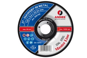 Ściernica z obniżonym środkiem do szlifowania MASTER-LINE, typ 27 - 125MM x 6MM x 22,2MM 55A 30Q - ANDRE (050192)