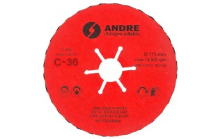 Tarcza fibrowa - 115MM x 22,2MM, ziarnistość C36 - ANDRE (820003)