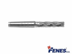 Frez 4-ostrzowy trzpieniowy, długi walcowo-czołowy do obróbki zgrubnej z chwytem stożkowym Morse'a DIN845-B L-NR, HSS-E - 18MM - FENES