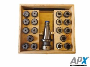 Zestaw oprawka zaciskowa ISO40 do tulejek ER25 x 14 szt. - 60 mm - APX (7616)