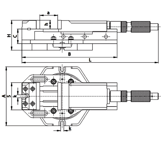 imadło hydrauliczne maszynowe 6516 rysunek techniczny