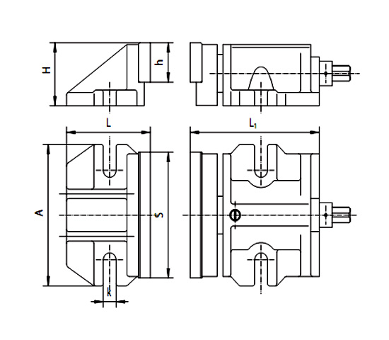 Imadło 6522- rysunek techniczny.