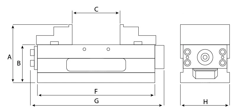 Imadło 5th axis - wymiary