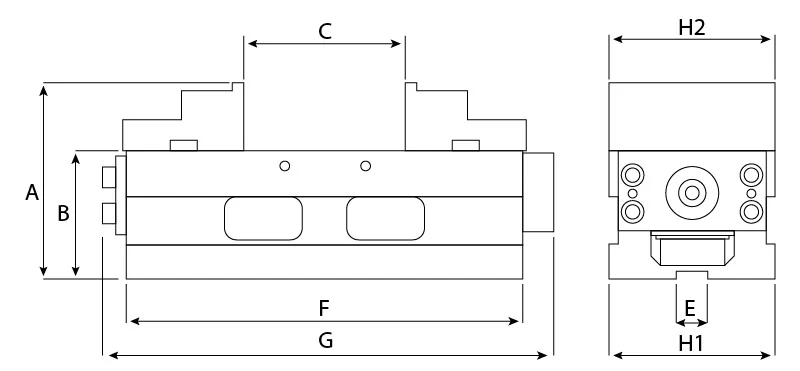 Imadło 5th axis - wymiary