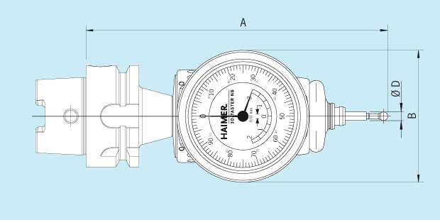 Czujnik zegarowy 3D bardzo krótki bt30  HAIMER