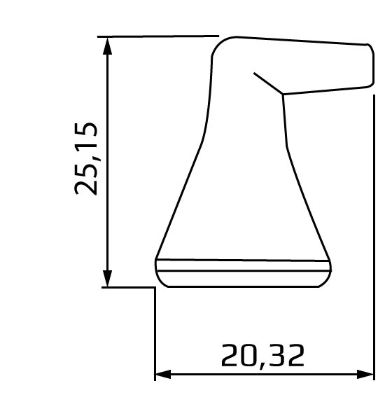 dysza okragla katowa 90 o srednicy 1/16 system 1/4