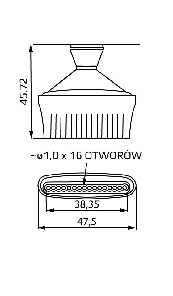 dysza rozpylajaca z 16 otworami o srednicy 1 mm system 1/4