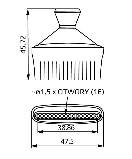 dysza rozpylajaca z 16 otworami o srednicy 1,5 mm system 1/4