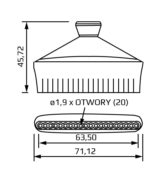 dysza rozpylajaca z 20 otworami o srednicy 1,9 mm system 1/4