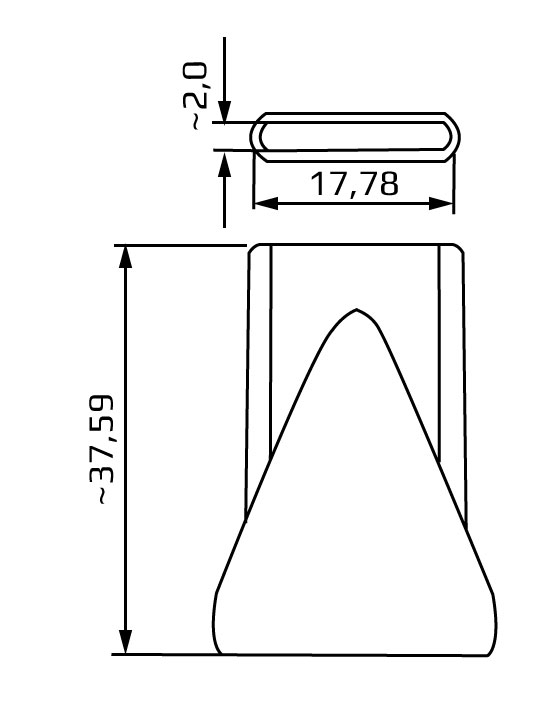 dysza szczelinowa o szczelinie 17,8 x 2 mm system 1/2