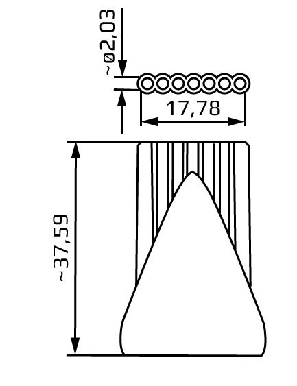 dysz rozpylajacych z 7 otworami o srednicy 2 mm system 1/2