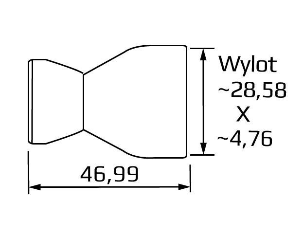dysza plaska z wylotem 28,6x4,8 mm system 1/2