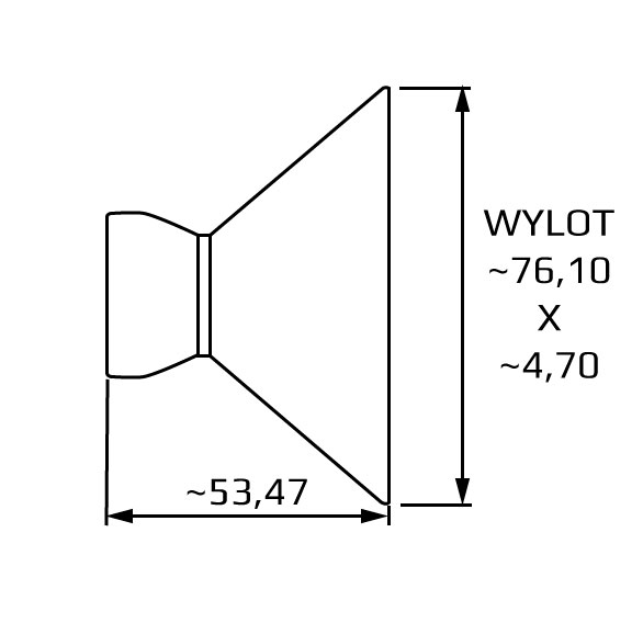 dysza plaska ze szczelina 76,1x4,7 mm system 3/4