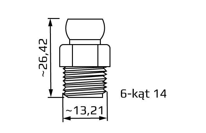 segment z gwintem zewnetrznym NPT 1/4 system 1/4