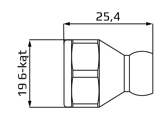 segment z gwintem wewnetrznym SAE 3/8 gwint 5/8-18 system 1/4
