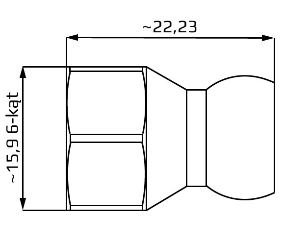 segment z gwintem wewnetrznym SAE 1/4 gwint 7/16-20 system 1/4