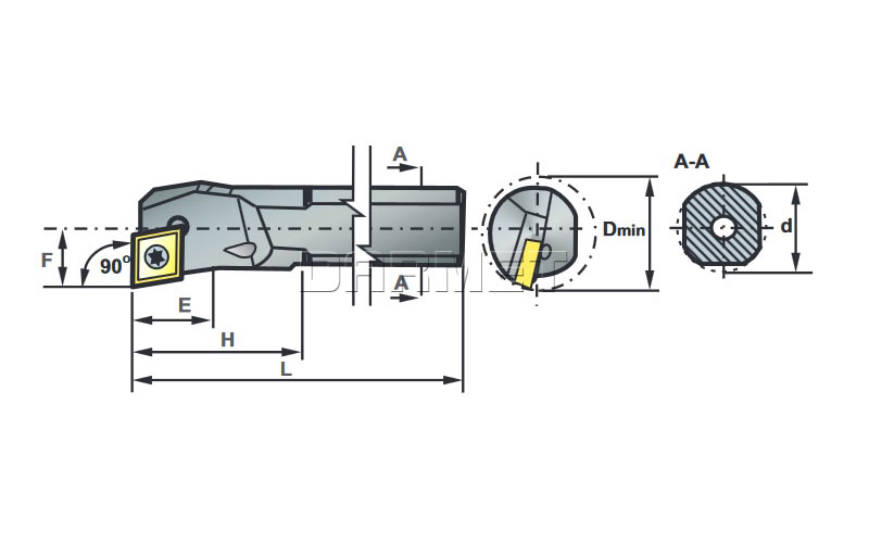 Nóż tokarski składany do toczenia wewnętrznego:A08F-SCFCR-06 - PAFANA