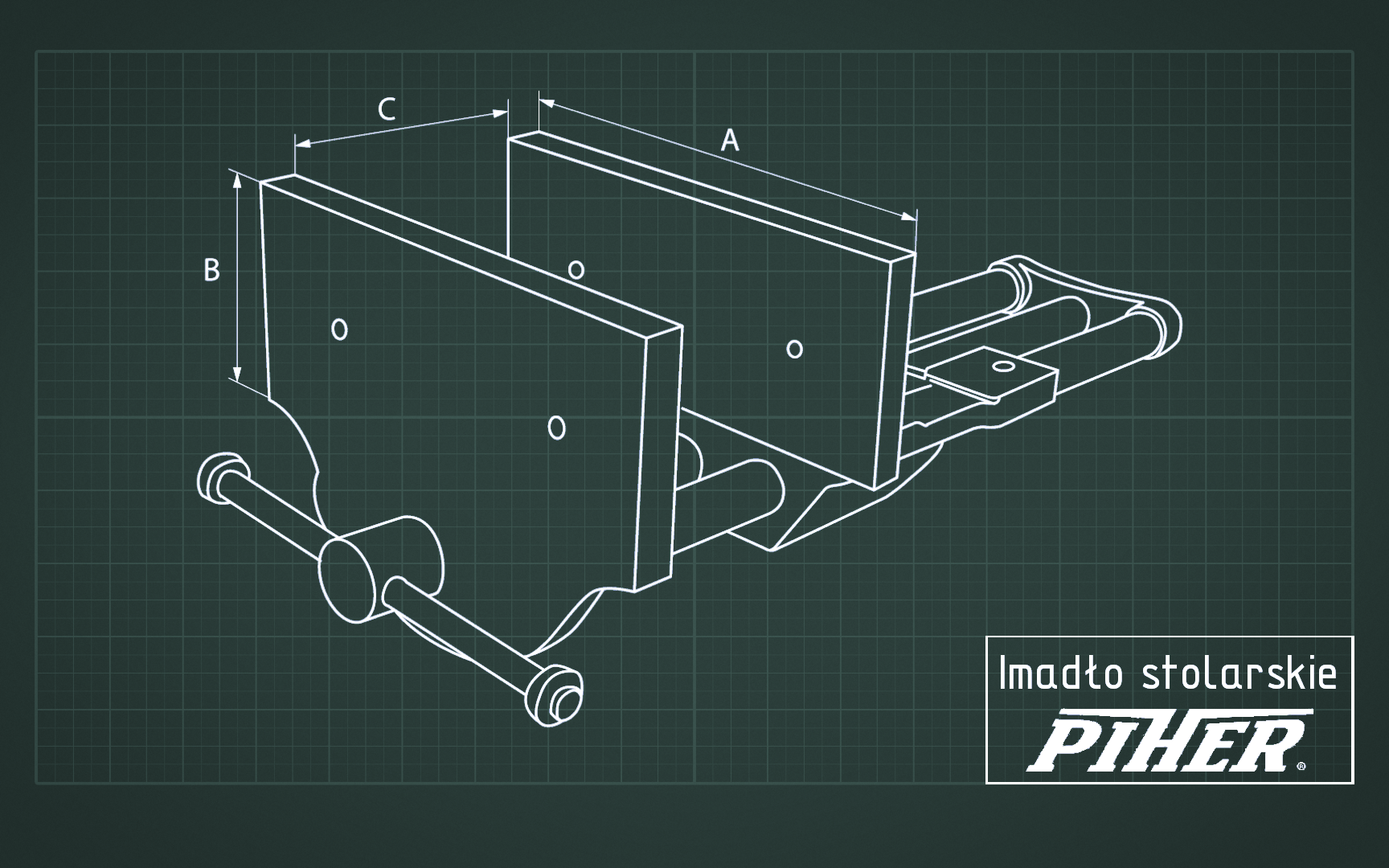 rysunek techniczny imadła stolarskiego