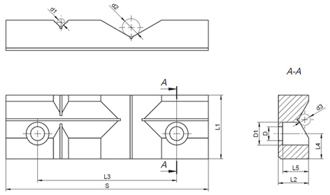 rysunek techniczny wkładek szczękowych BISON-BIAL