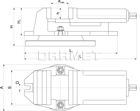 IMADŁO MASZYNOWE OBROTOWE FQ - rysunek techniczny z wymiarami