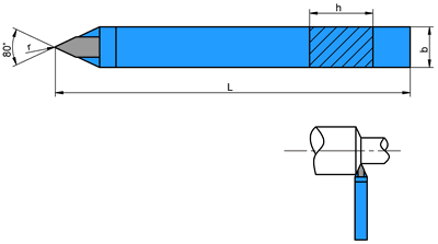 NÓŻ TOKARSKI SPICZASTY NNPe ISO10 WIELKOŚĆ 16x10, węglik S30 (P30)