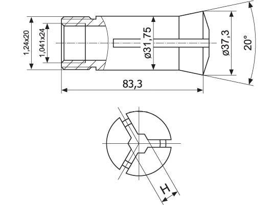 Tulejka zaciskowa 5C - 6-kąt - 10 mm