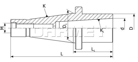 Tuleja redukcyjna ISO40 - Morse MS2A z gwintem (DM-153)