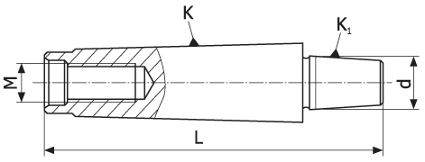 Trzpień wiertarski z chwytem Morse MK2 bez płetwy - B12 (DM-190)