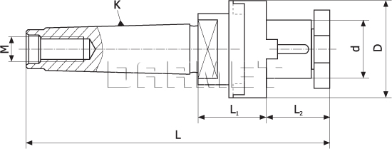 Trzpień frezarski uniwersalny do frezów z rowkiem zabierakowym Morse MS2 - 22MM (DM-234)