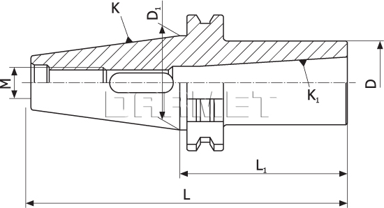 Tuleja redukcyjna DIN30  - Morse MS2 z płetwą (DM-388)