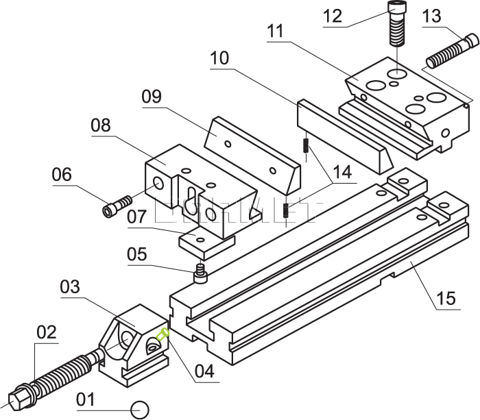 Imadło precyzyjne FPZ - śruba blokująca