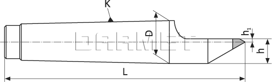 Kieł tokarski stały z końcówką z węglików i ze ścięciem