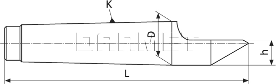 Kieł tokarski Morse ze ścięciem
