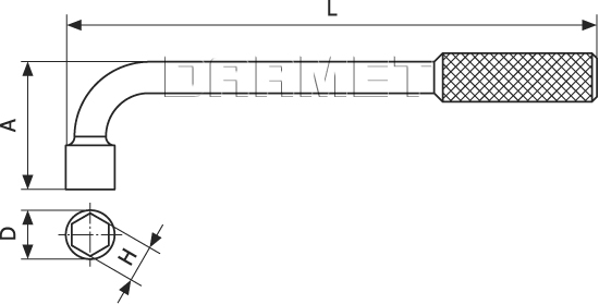 Klucz do imadeł nasadowy 36 mm - rys. techniczny