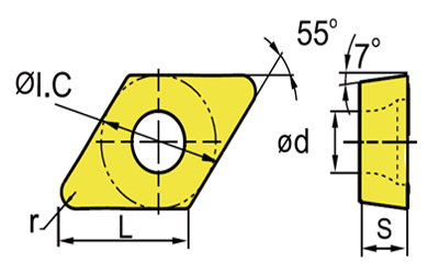 płytka do toczenia DCMT 070204 wymiary