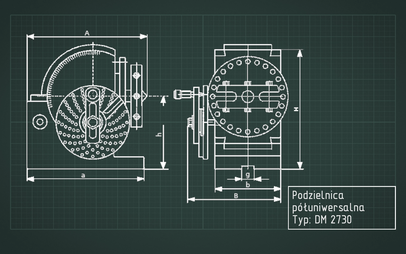 Półuniwersalna podzielnica DM-2730 - wymiary