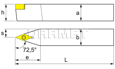 Nóż tokarski składany do toczenia zewnętrznego: SVVCN-2525-M16