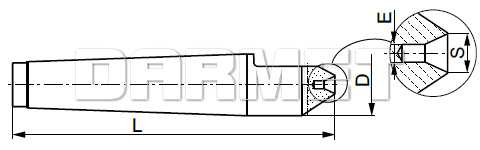 Kieł tokarski stały wewnętrzny ze ścięciem Morse ZM KOLNO Typ 8740