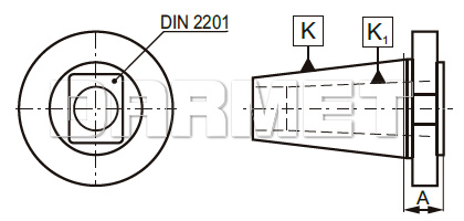 Tuleja redukcyjna krótka ISO40 - Morse MS3A z gwintem - ZM KOLNO (Typ 1653)