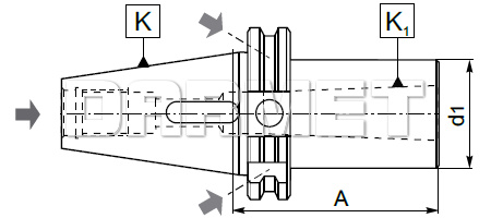 Tuleja redukcyjna DIN40 / MK4 Morse z płetwą - 95 mm - ZM KOLNO (Typ 1681 AD+B)