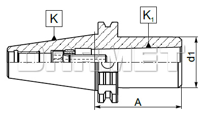 Tuleja redukcyjna DIN 69871 na Morse MK2 z gwintem - 60 mm - ZM KOLNO (Typ 1695)