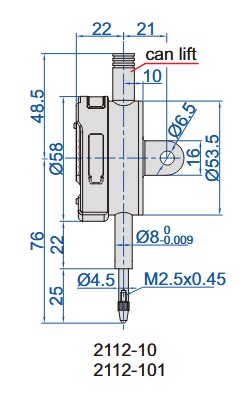 legenda - wymiary czujnika