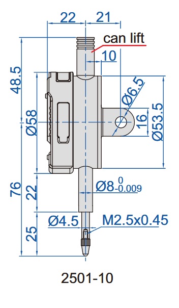 legenda, wymiary czujnika