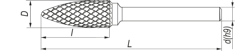 Frez RBF - rysunek techniczny.